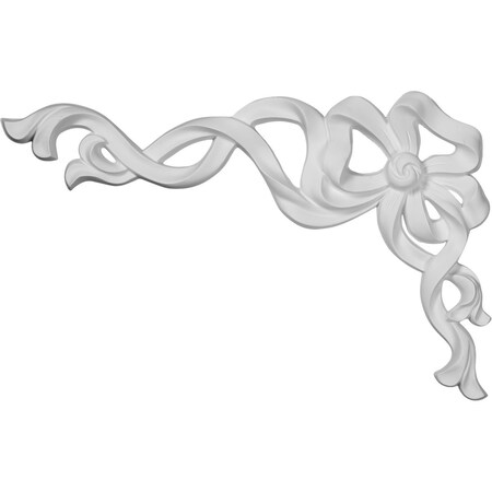 Ekena Millwork 8 1/4"W  x 13"H x  7/8"P Versailles Medium Ribbon with Bow Onlay, Left ONL08X13X01VE-L